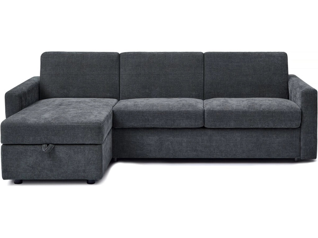 Divano angolare reversibile ed express trasformabile in tessuto "Celia" - 3 posti - Grigio