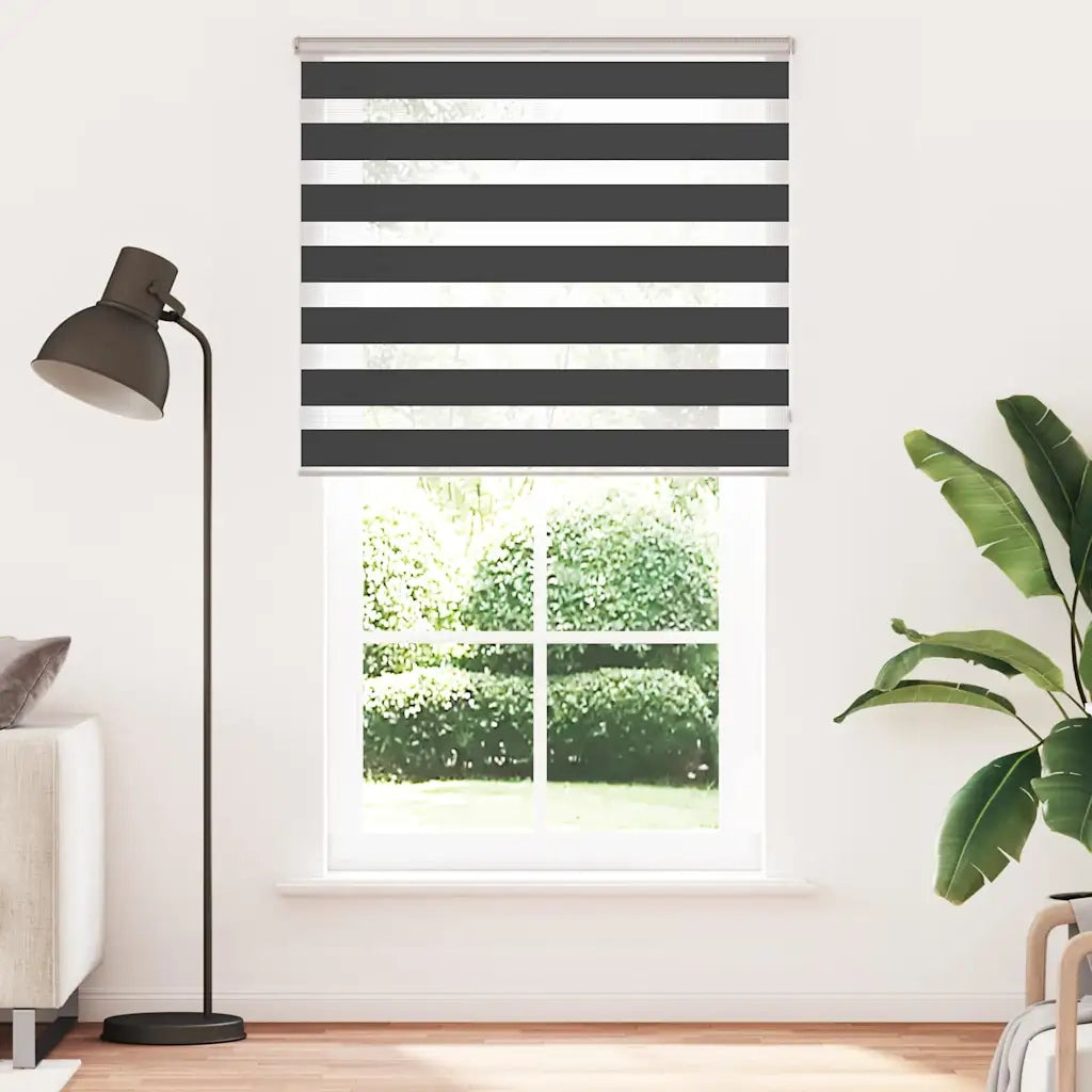 Tenda a Rullo Zebra Nero Larghezza Tessuto 130,9 cm Poliestere 4014294