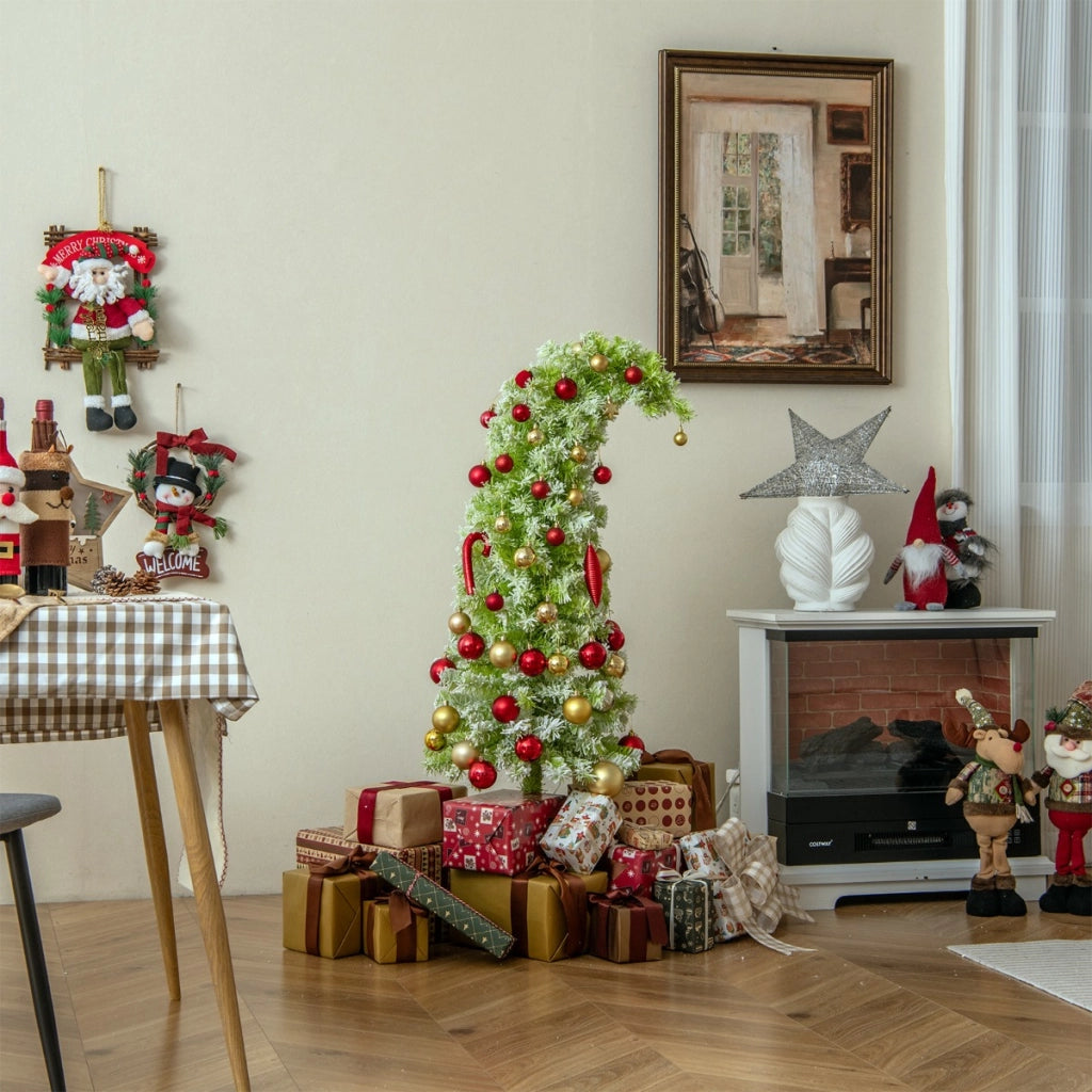 Albero festivo artificiale pre-illuminato con punta flessibile 366 punte di ramo, Albero di natale da 210 CM Verde-Alberi di Natale