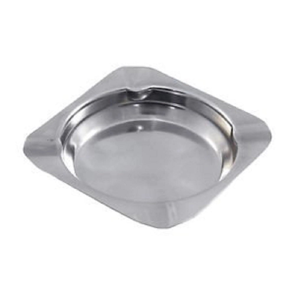 Trade Shop - Set 3 Pz. Posacenere Quadrato 11x11cm Porta Cenere Acciaio Tavolo Cucina Esterno -