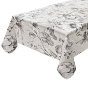 Tovaglia Cucina Antimacchia Bordata Cotone Plastificato Lavabile Floreale Shabby Chic - 135x135 Cm