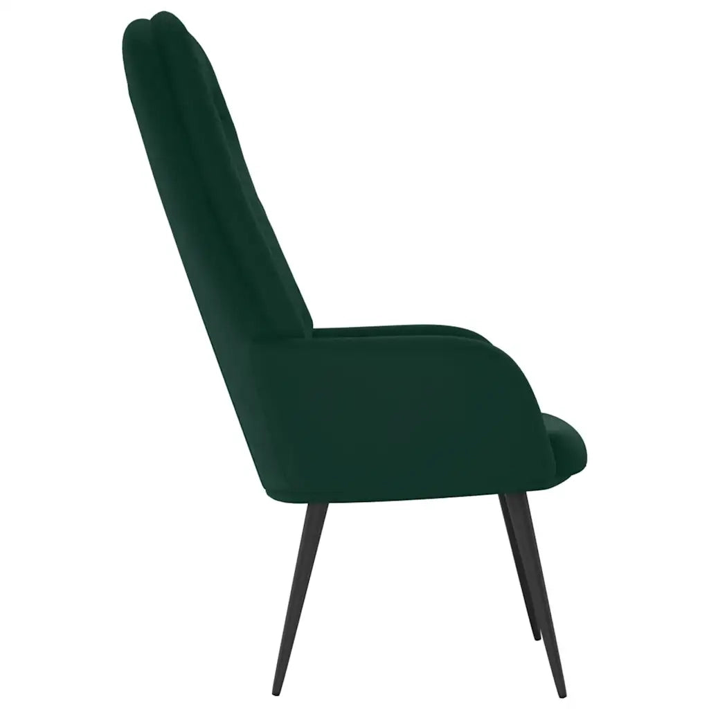 Sedia Relax Verde Scuro in Velluto