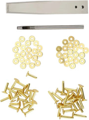 Set di punte di chiodo in rame - Manico con punte di chiodo in rame - Punte di chiodo in rame di alta qualità - Facile da installare - Adatto per prodotti in pelle - Resistenti alla corrosione