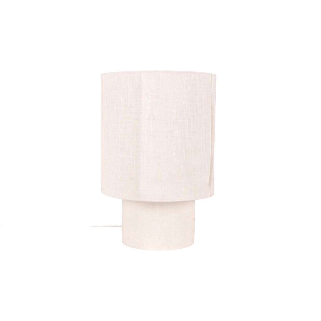 Lampada da tavolo TISSAJA bianca cemento lino E27 Lucide