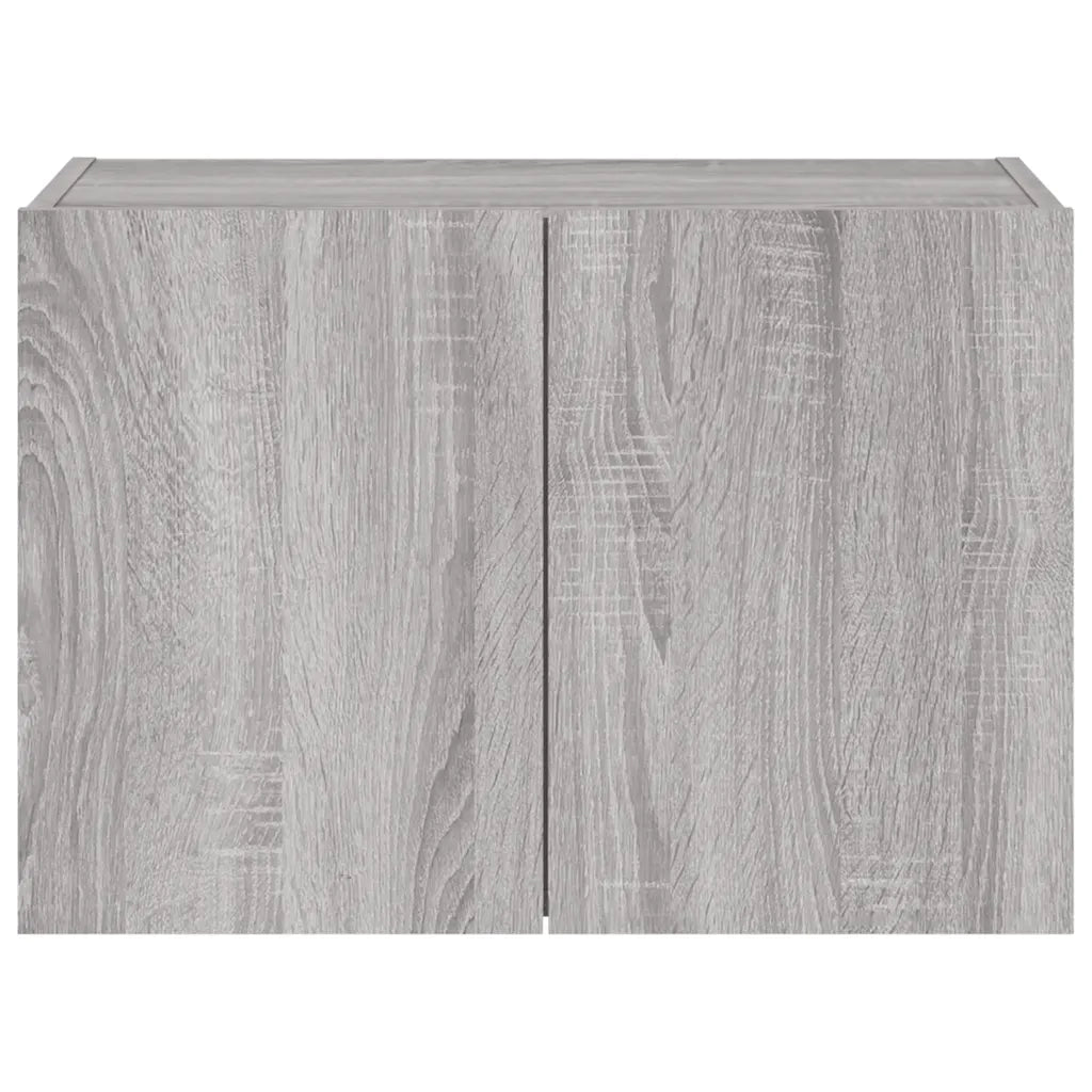 Mobile TV a Parete con Luci LED-Mobile TV a Muro Grigio Sonoma 60x35x41 cm