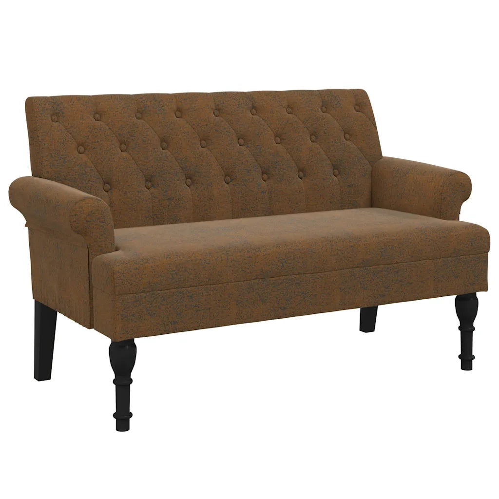 Panca con Schienale Marrone 120x62x75,5 cm in Scamosciato CFW2285287