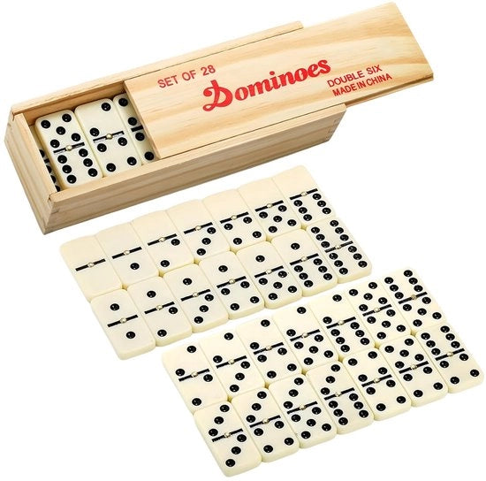 Gioco da tavolo tradizionale a 28 pezzi - Cassa di conservazione in legno per giochi da tavolo