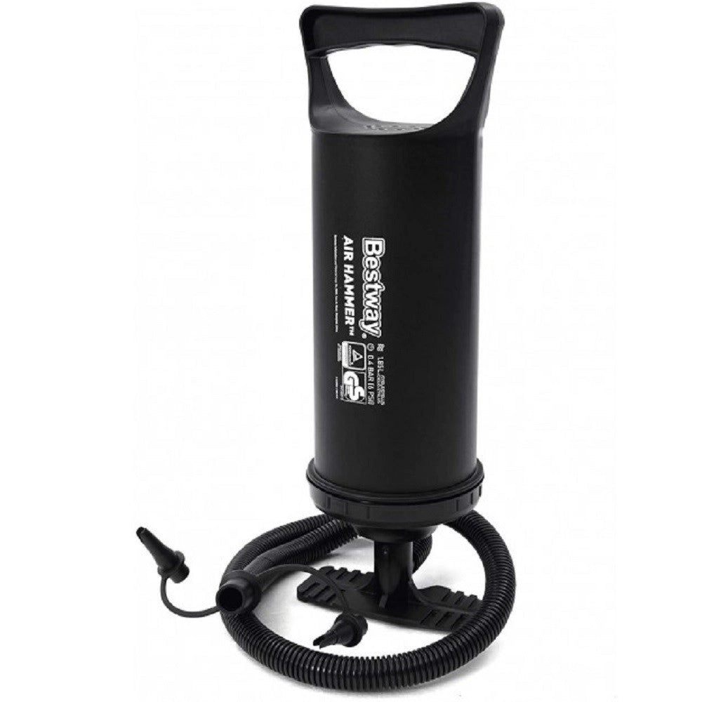 Trade Shop - Pompa Di Gonfiaggio Manuale 36 Cm Volume 1.850 Cc 3 Adattatori Per Valvola 62003 -