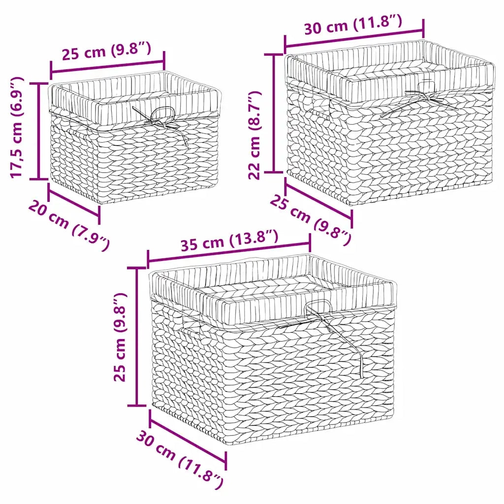 Cesti per Stoccaggio 3 pz Naturale Giacinto d'acqua CFW6328569