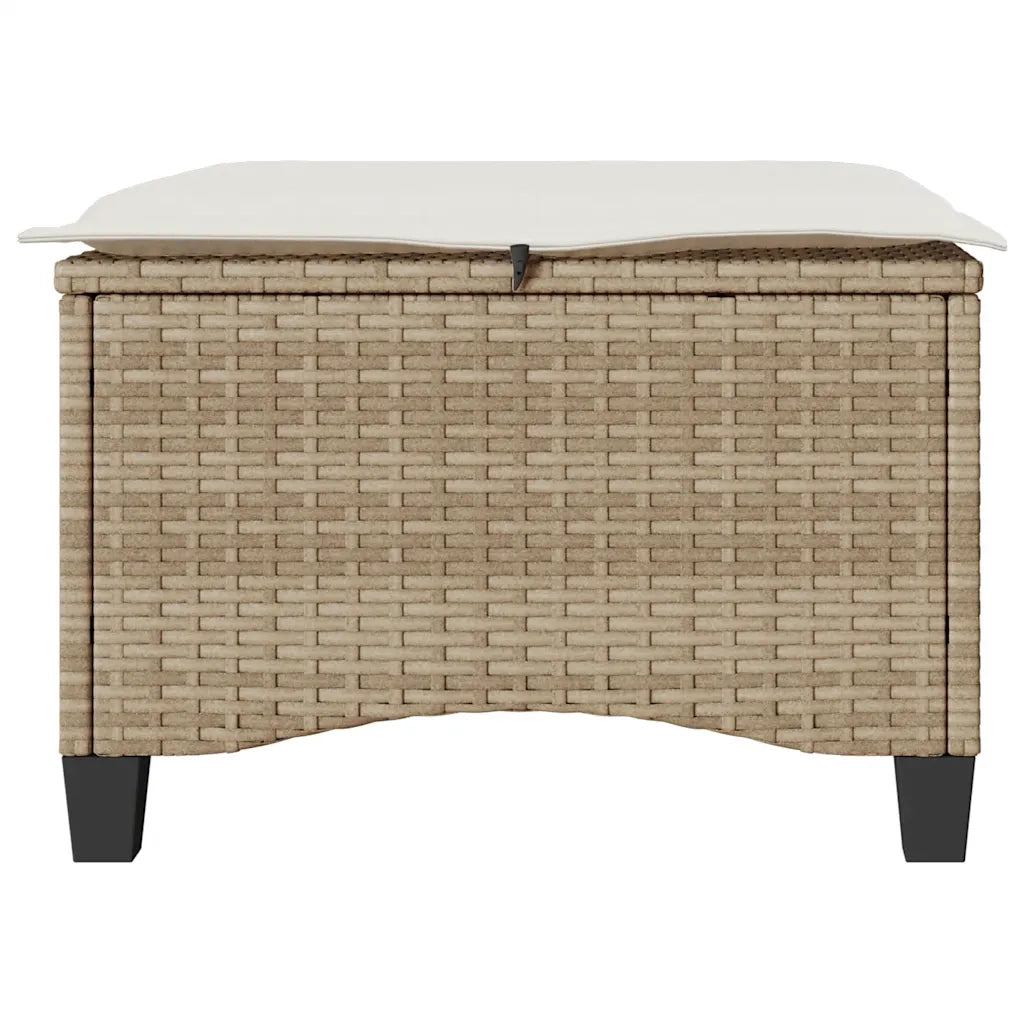 Sgabelli Giardino con Cuscini 4 pz Beige 55x55x36 cm Polyrattan CFW7319624