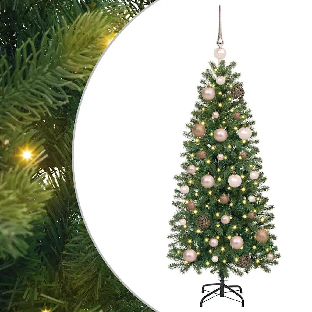 Albero di Natale | Decorazioni natalizie artificiale con 150 LED Verde 120 cm PE e PVC