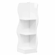 Mensola | Ripiano | Scaffale angolare con lo scaffale Bianco Lucido 34 x 33 x 102 cm