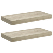 2 pz Scaffali a Parete | Ripiano a parete | Mensole a Parete Rovere 50x23x3,8 cm in MDF