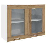 Pensile con Vetro ¡°Lyon¡± Rovere Artigianale 80x31x60 cm