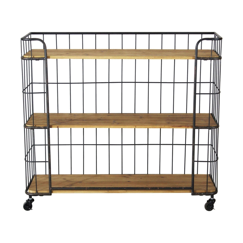 Libreria Industrial con ruote in Legno Composito cm 104x36x93 - BENNY