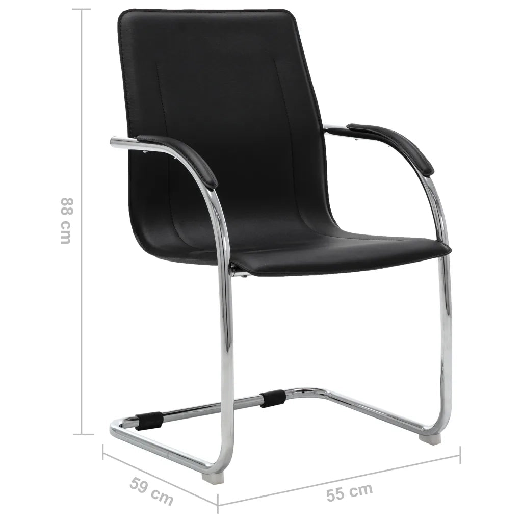 Sedia da Ufficio a Sbalzo Nera in Similpelle cod mxl 61161