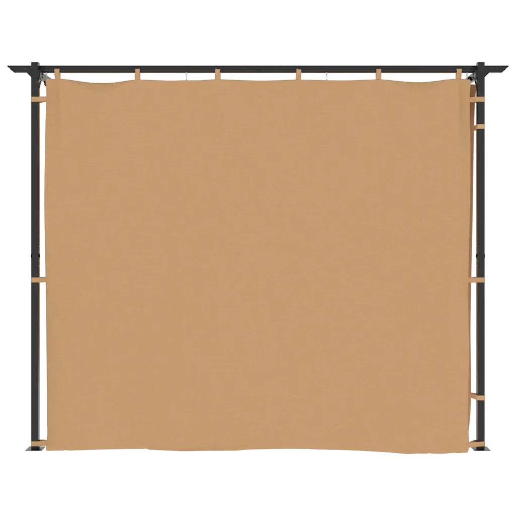 Gazebo con Tende 3x3 cm Grigio Talpa in Acciaio