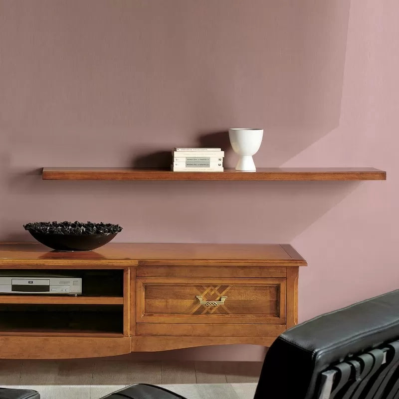 Porta tv classico 2 cassetti intarsio legno bassano 200x55x52 - Mobili 2G