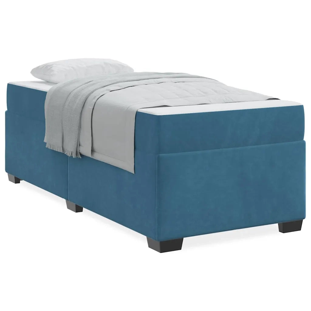 vidaXL Struttura letto con materasso Blu scuro 90 x 200 cm Velluto