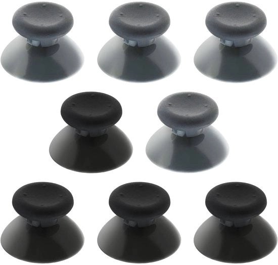 8 pezzi di Caps per Joystick per Controller XBOX 360 - Vervanging di Thumbsticks - Copertura per Gamepad - Nero e Grigio - Adatto per Controller - Accessori