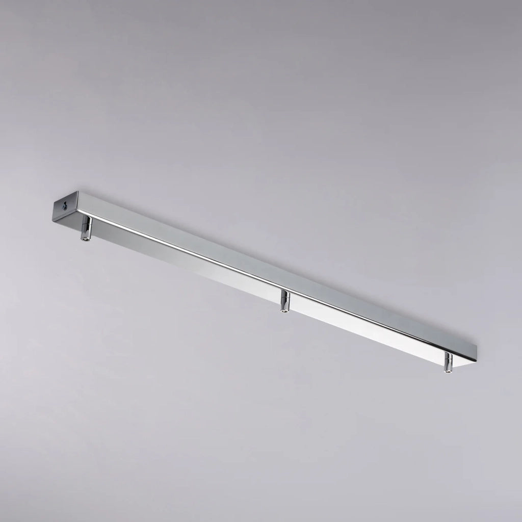 Binario Rettangolare Multicavo 3 Luci In Ferro Cromato 70 Cm