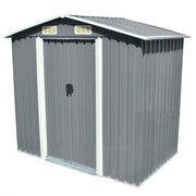 Casetta da giardino cabina ripostiglio capanno da esterno capanno per attrezzi metallo robusto 204 x 132 x 186 cm grigio 02_0022388