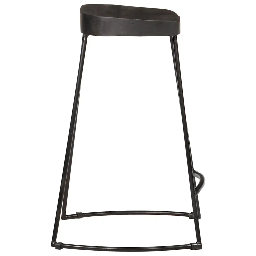Sgabelli da Bar 2 pz Neri 45x40x62 cm Legno Massello di Mango 4013528