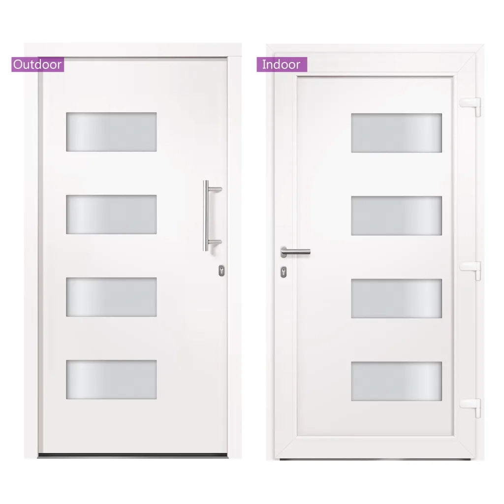 Porta d'Ingresso in Alluminio e PVC Bianco 100x210 cm cod mxl 72121
