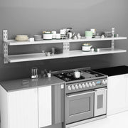 Mensole Galleggianti a 2 Livelli 2 pz in Acciaio Inox 300x30 cm cod mxl 33109