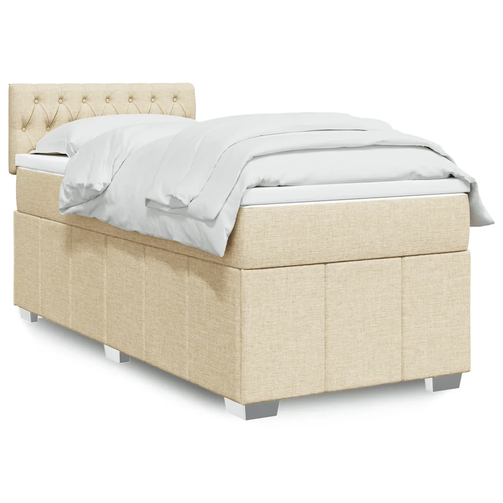 Giroletto a Molle con Materasso Crema 80x200 cm inTessuto 3289207