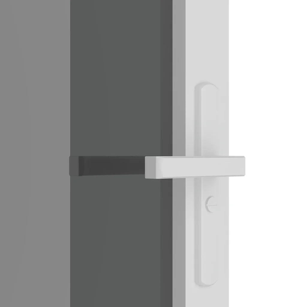 Porta Interna 76x201,5 cm Bianca in Vetro ESG e Alluminio cod mxl 58327