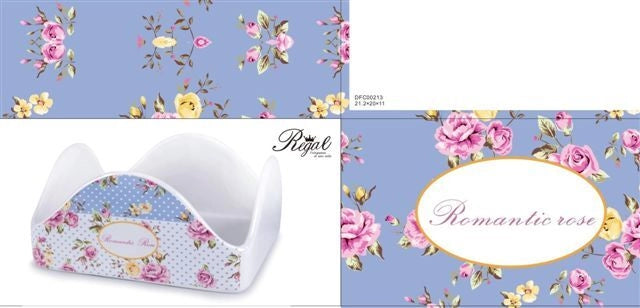 Portatovaglioli da Tavola in Ceramica Decoro Romantic Rose