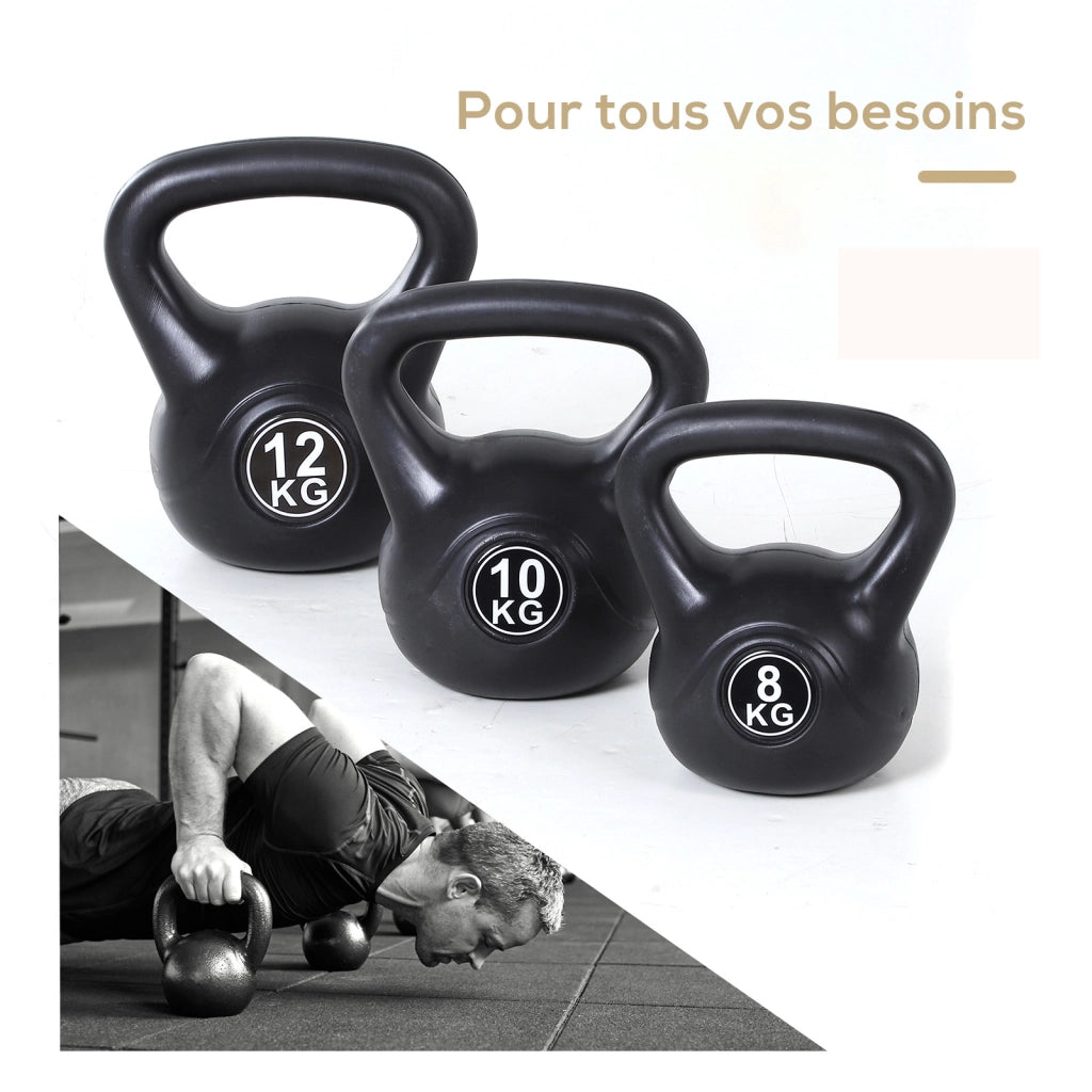 Kettlebell 12 kg ¨C zephmum ¨C 27x21x31 cm nero