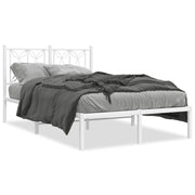 Letto matrimoniale | Letto per adulti | Giroletto con Testiera Metallo Bianco 120x190 cm