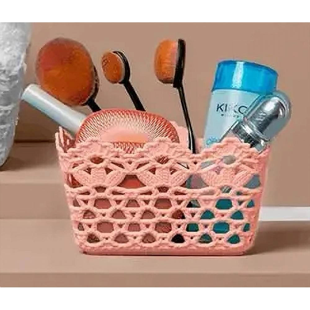 Trade Shop - Cestino Portatutto Oggetti Cesto Multiuso Plastica Quadrato 18.2x18.2x11cm 79474 -