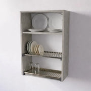 Pensile Scolapiatti H 90X L 60X P 33 Completo Di Scolapiatti In Acciaio Inox. Spedizione In Kit In Colore Cemento
