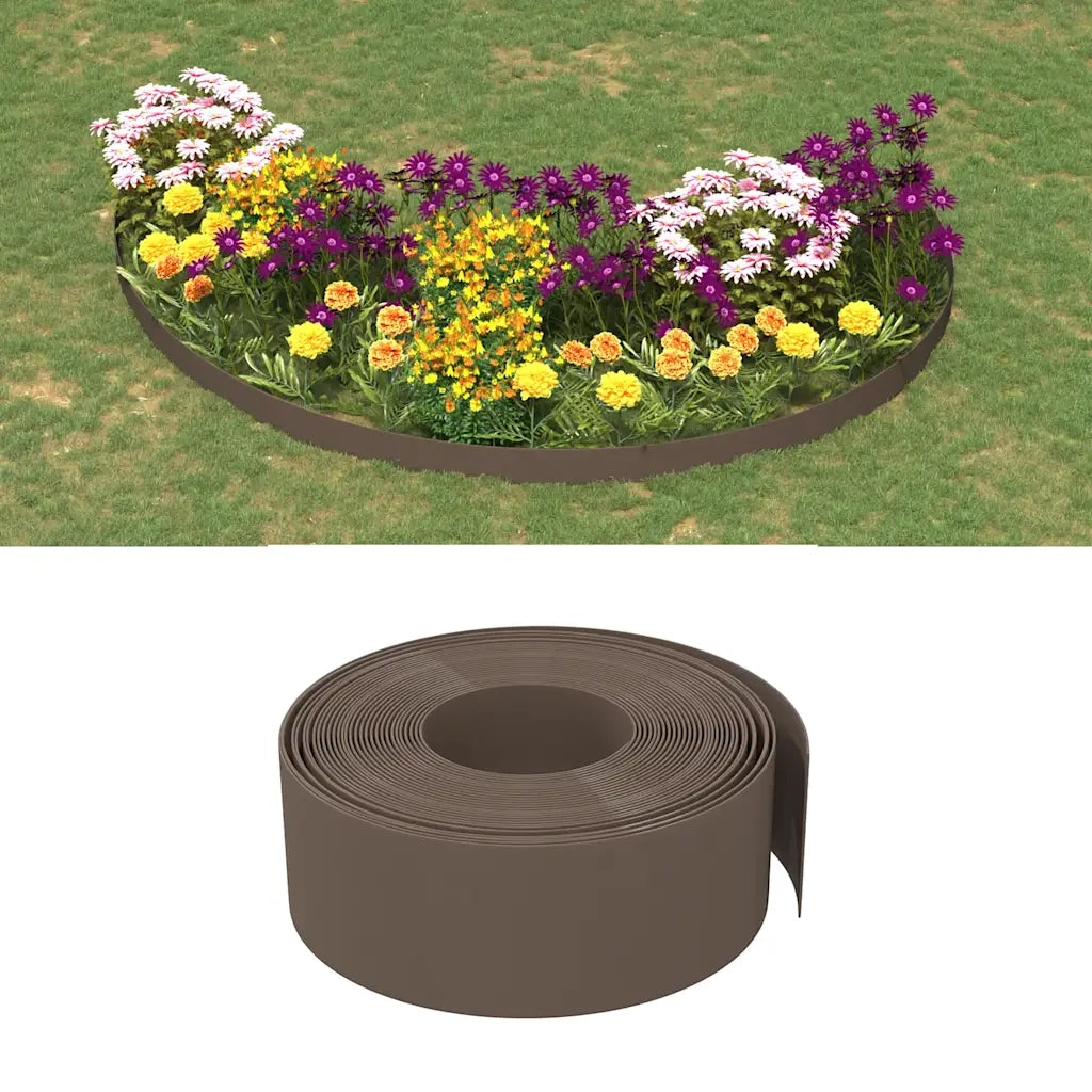 Bordature da Giardino 3 pz Marroni 10 m 20 cm in Polietilene 3155461