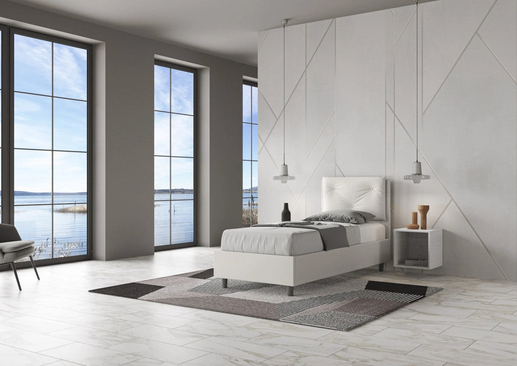 Letto Singolo 80x200 cm con Rete Appia Bianco