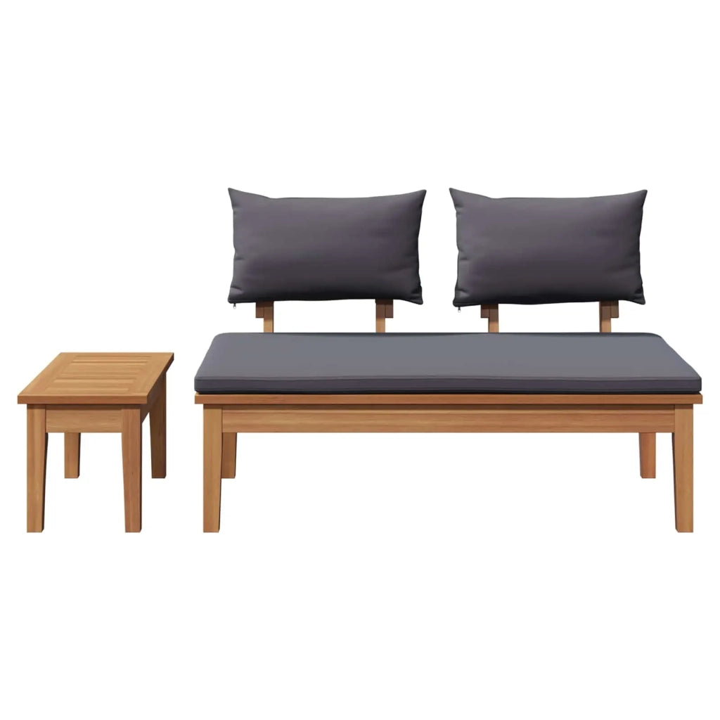 Set Panchina e Tavolo da Giardino 2 pcs Grigio e Marrone 42006398