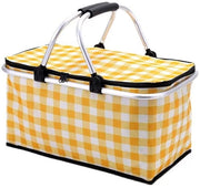 Borsa picnic isolata con imbottitura impermeabile, capacità 26 litri per 12 adulti, borsa picnic con maniglie robuste per attività all'aperto, viaggi, spiaggia, campeggio (giallo)