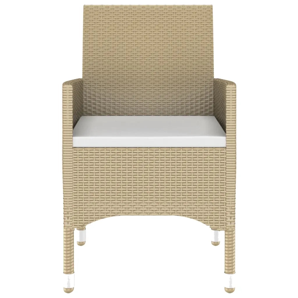 Set Mobili da Pranzo per Giardino 3 pz in Polyrattan Beige cod mxl 41752