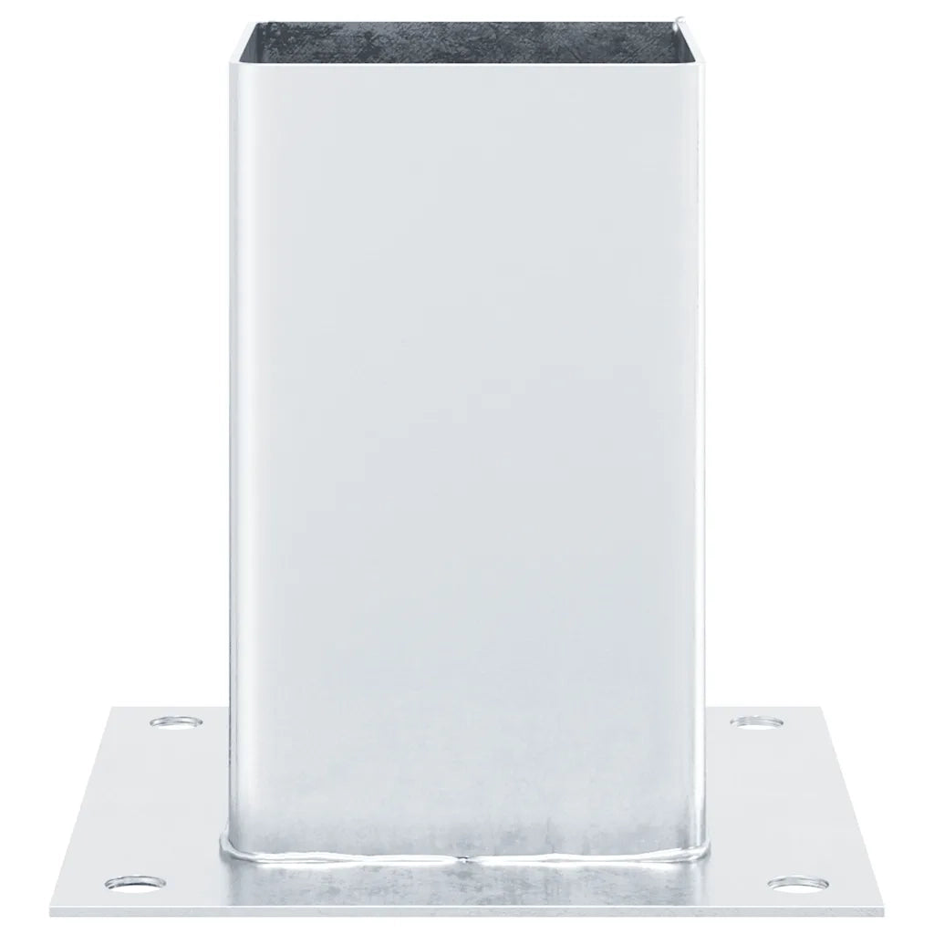 Basi per Pali Quadrate 4 pz Argento 81x81 mm in Acciaio Zincato CFW9340326