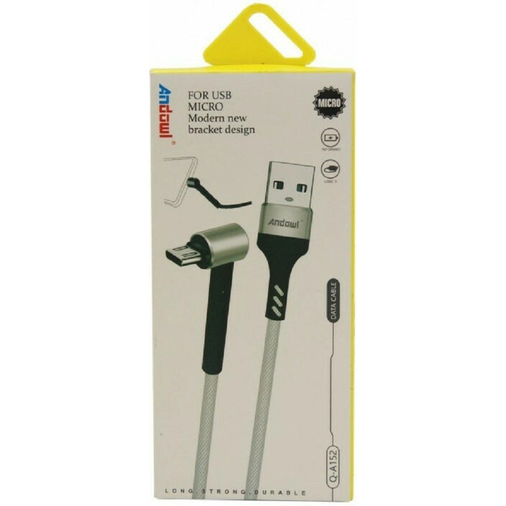 Trade Shop - Cavo Angolare 90° Micro Usb A Usb 2.0 Trasferimento Dati Ricarica 1,2 Mt Q-a152 -