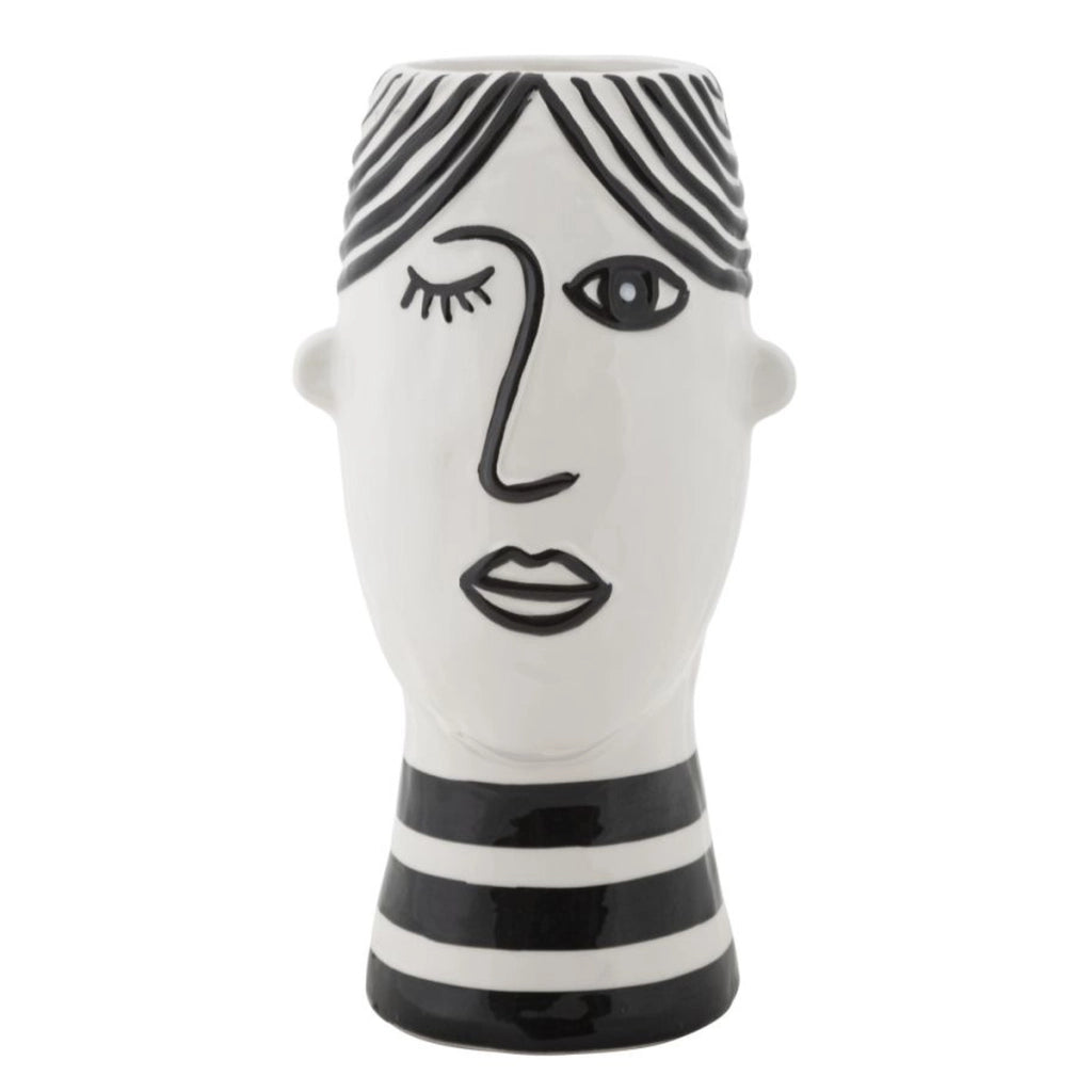 Vaso Decorativo Viso 31, Bianco, Porcellana, 13,2x11,8x26,3 cm