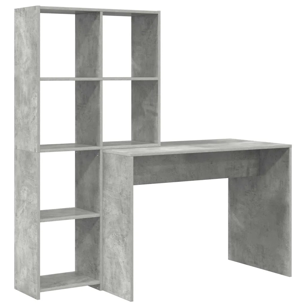 Scrivania con lo scaffale Grigio cemento 138,5 x 55 x 143 cm 3337252