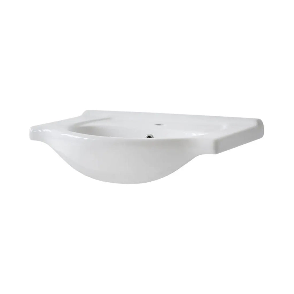 Lavabo da incasso CALMA 65 cm in ceramica bianca lucida