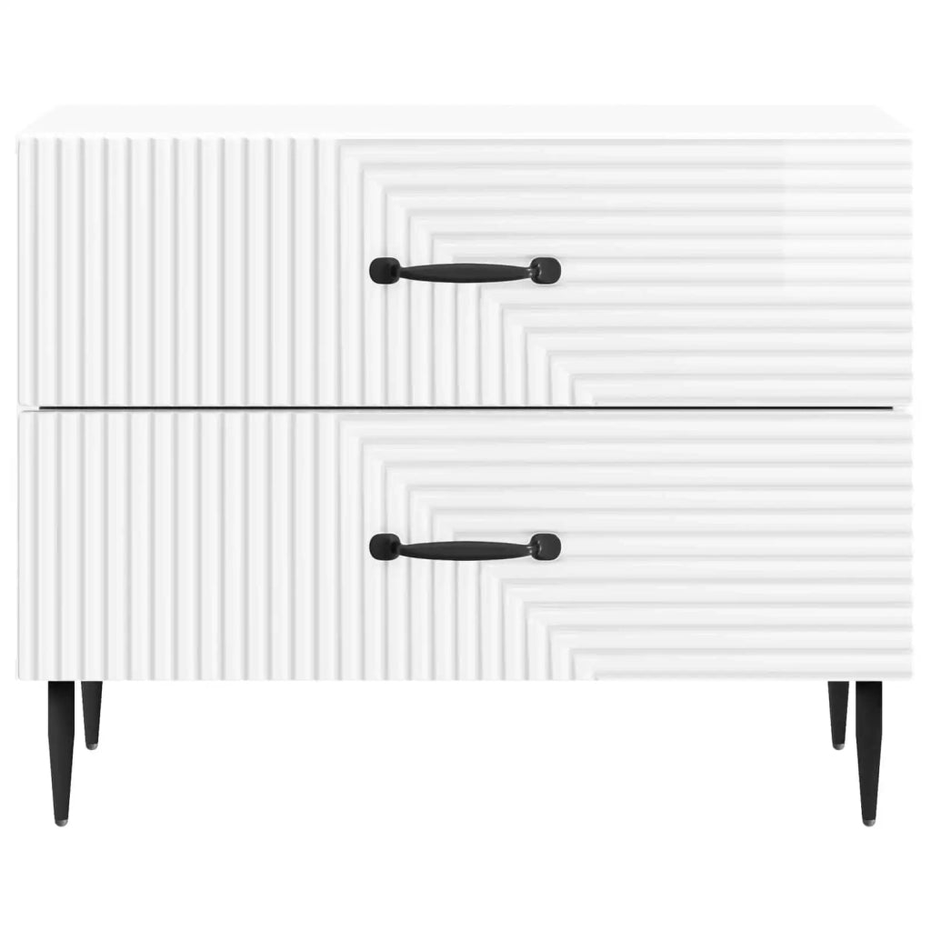 Armadio da Notte con cassetto Bianco Lucido 62 x 34,5 x 47,5 cm