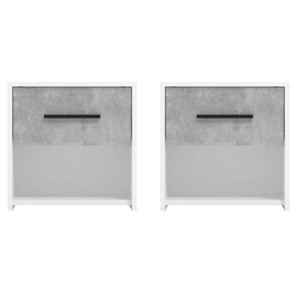 Secli, Comodino un Cassetto, 42x33x42h cm Bianco