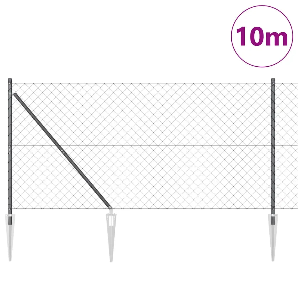 Palo della recinzione Grigio 10 x 1,2 m (maglie 60 x 60 mm)