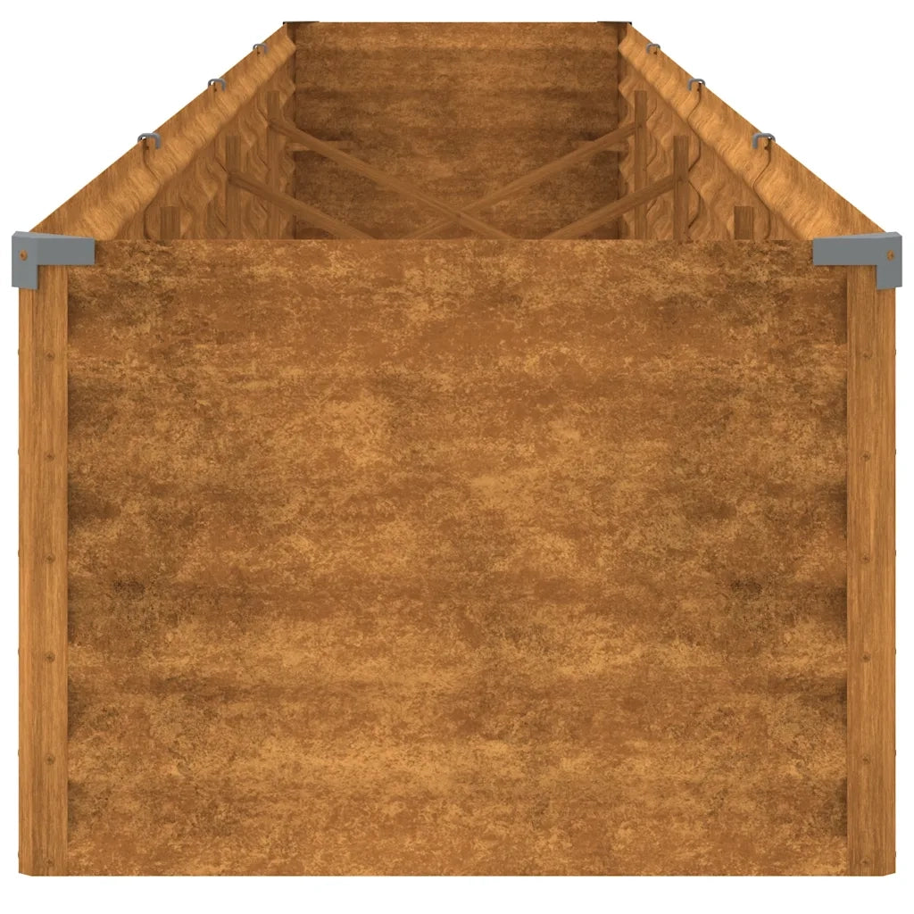 Letto Rialzato da Giardino 386x50x36 cm Acciaio Corten 151978